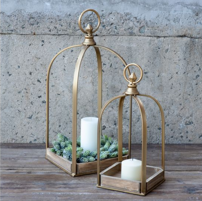 Tall Gold Metal Wood Displayers