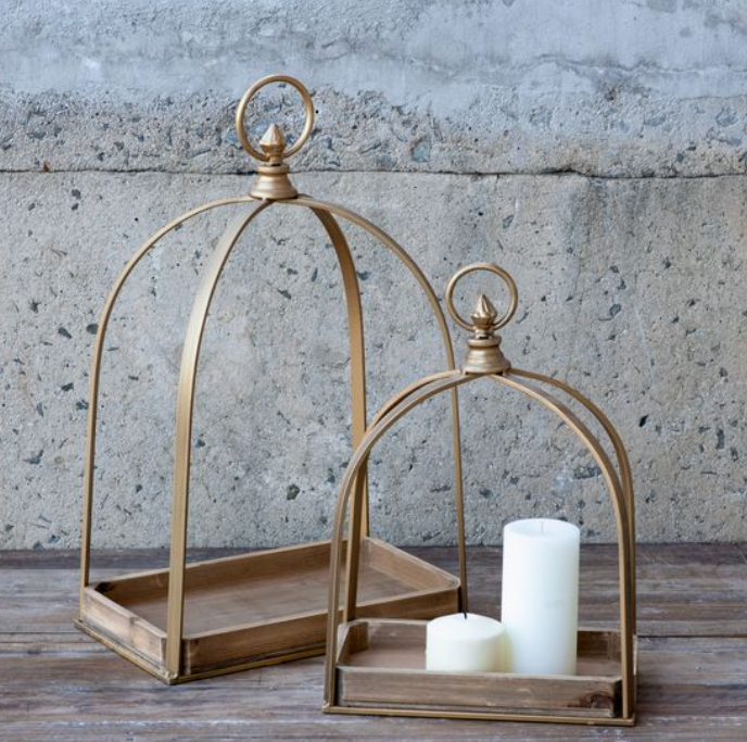 Wide Gold Metal Wood Displayers