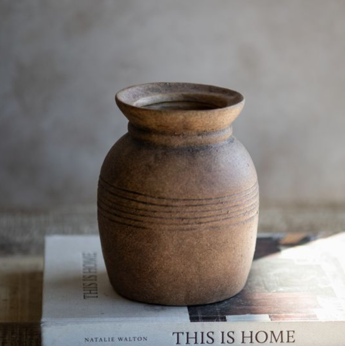 Vintage Brown Ceramic Vase