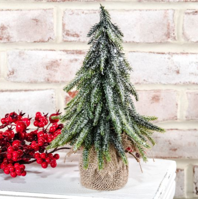 Frosted Tree in Burlap