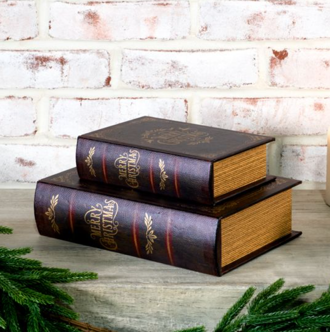 Vintage Merry Christmas Storage Books