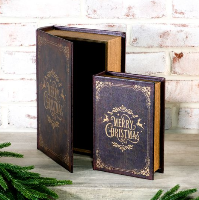 Vintage Merry Christmas Storage Books