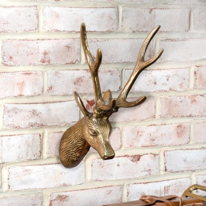 Gold Deer Head Wall Hanger