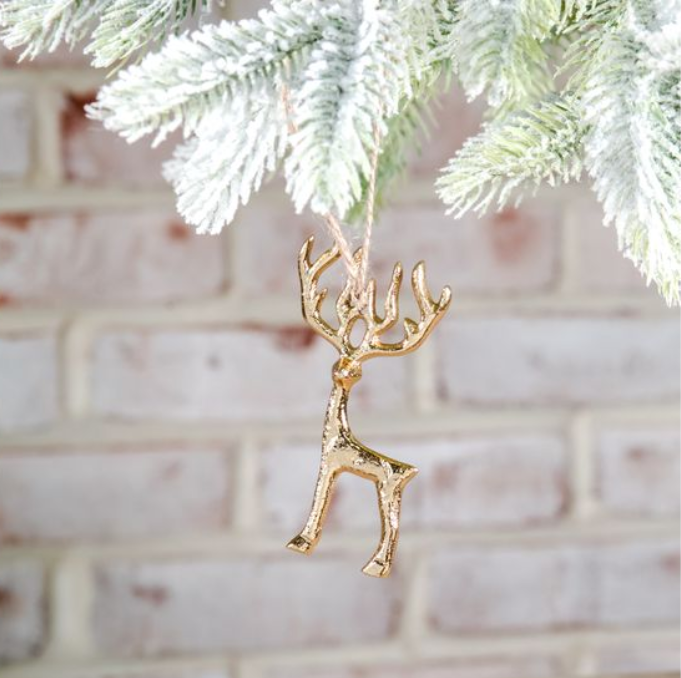Gold Reindeer Ornament