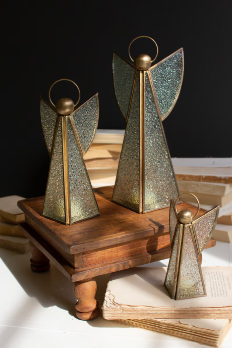 Antique Brass + Glass Angels