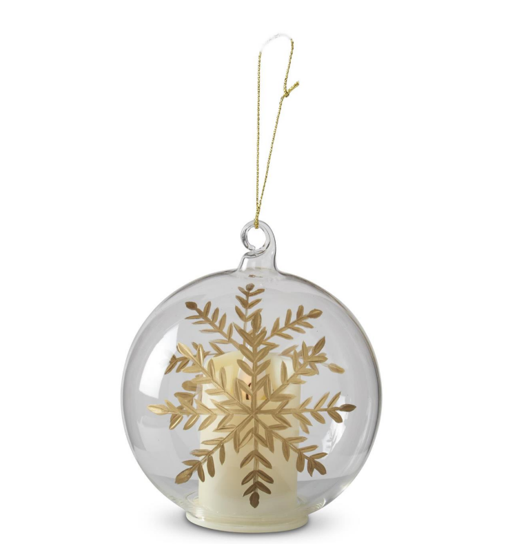 Glass Etched Snowflake Ornament