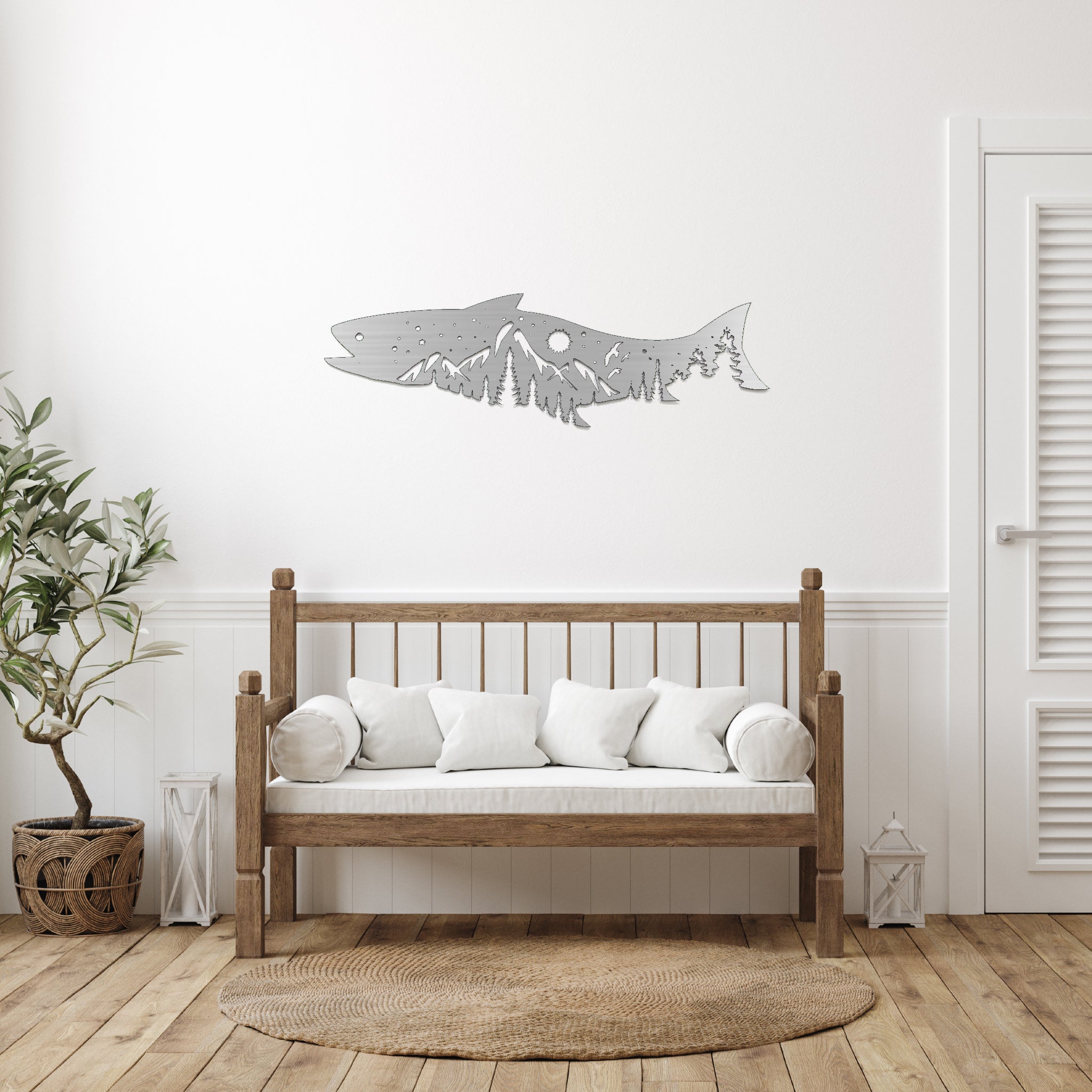 Salmon Fish Design - Metal Wall Art