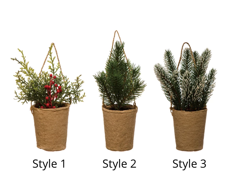 Christmas Greenery + Paper Pot