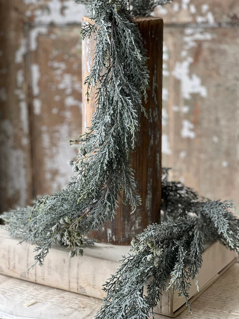 Frosted Twilight Cedar Garland