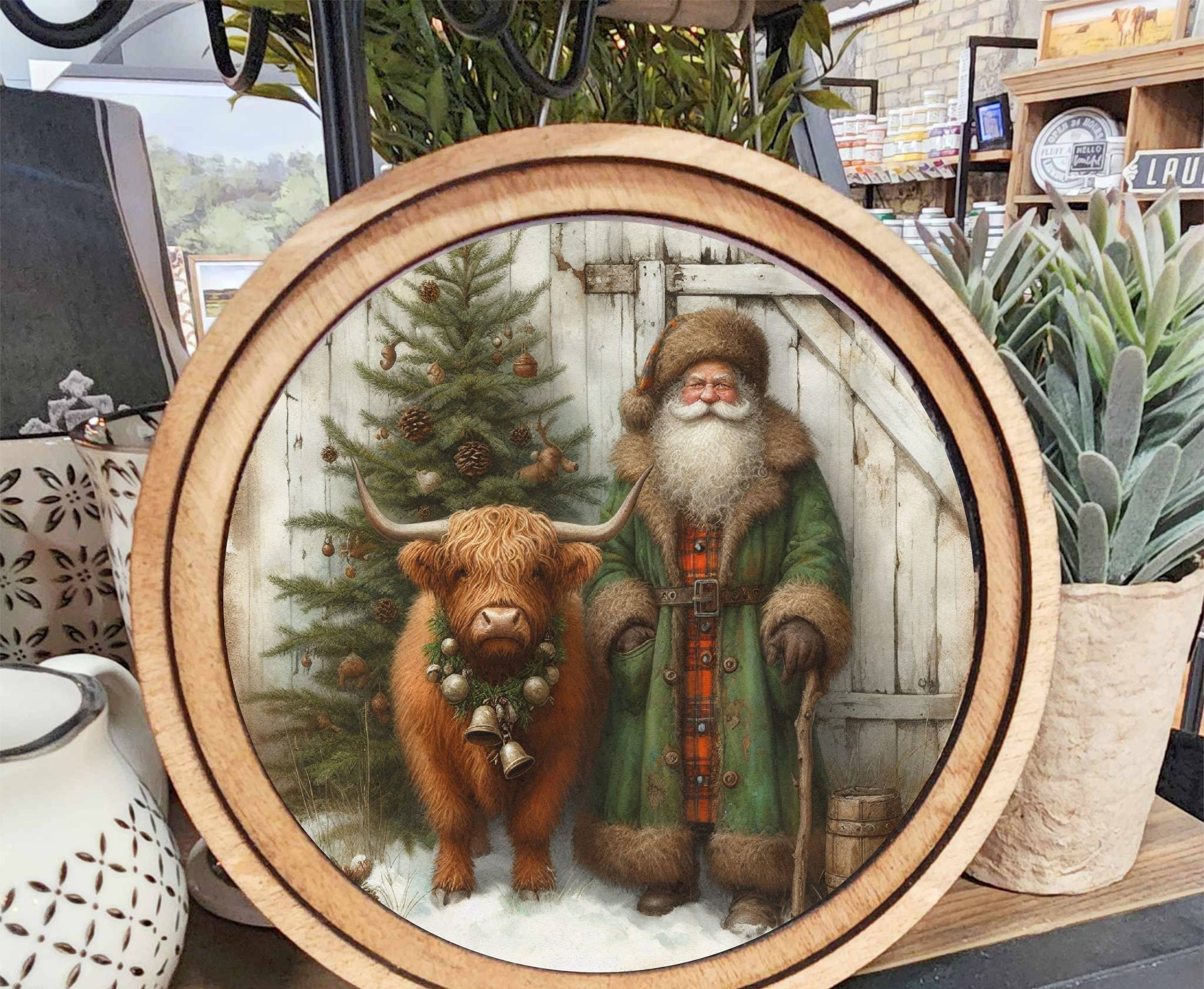Highland Santa Green Art