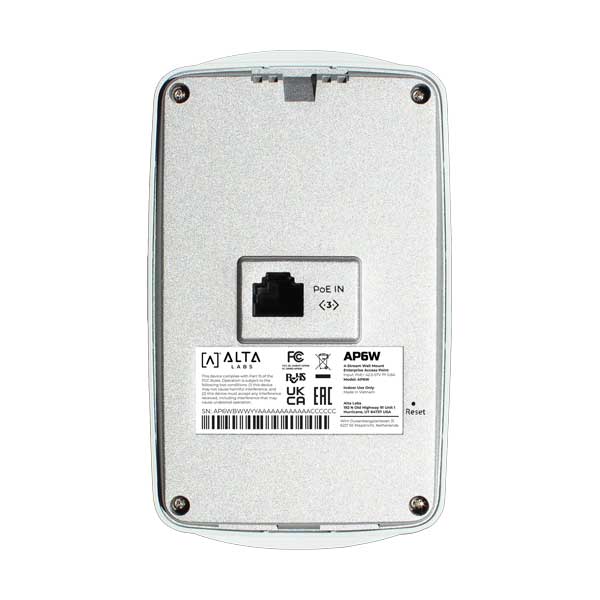 Alta Labs WiFi6 2x2 Wall Mount Enterprise Access Point (AP6W)