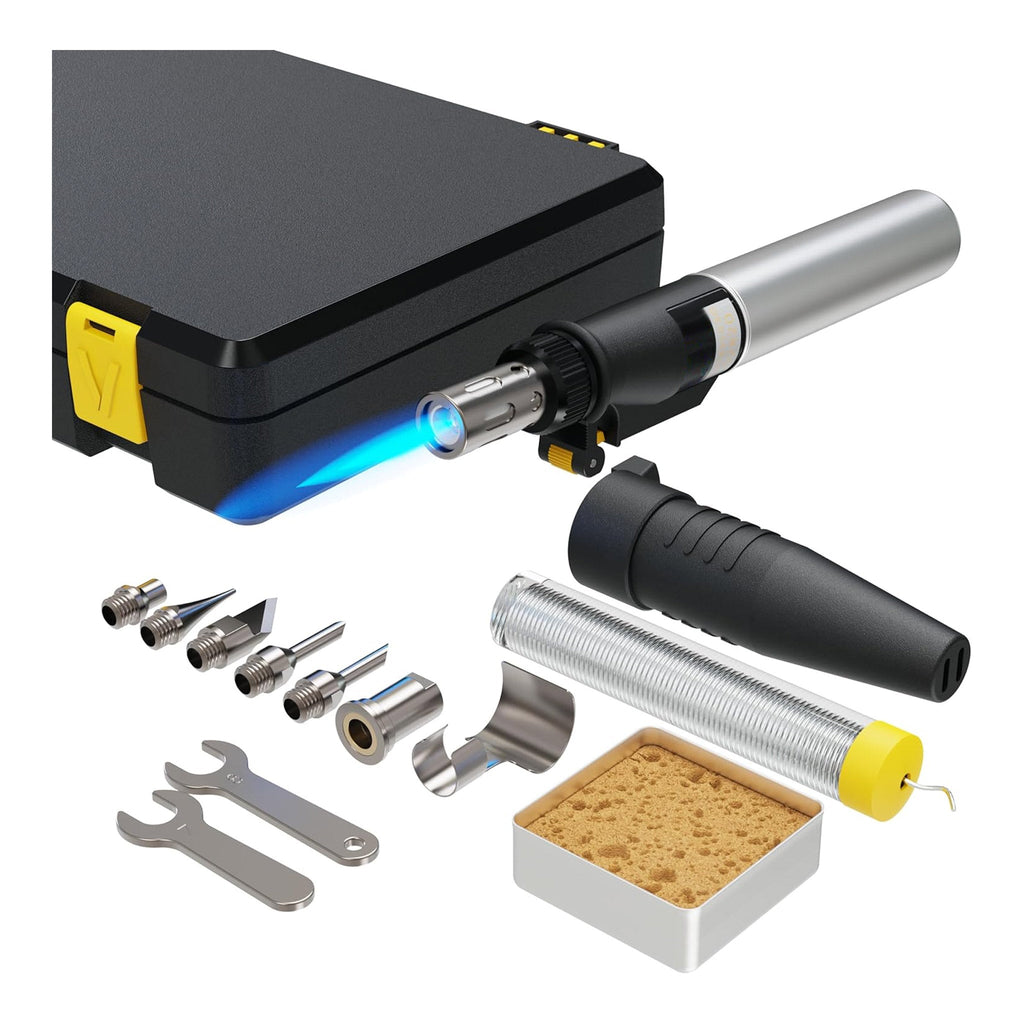 Altex Preferred MFG 13-Piece Pro Grade Multi-Purpose Butane Soldering Iron Kit with 7 Tips - 125W