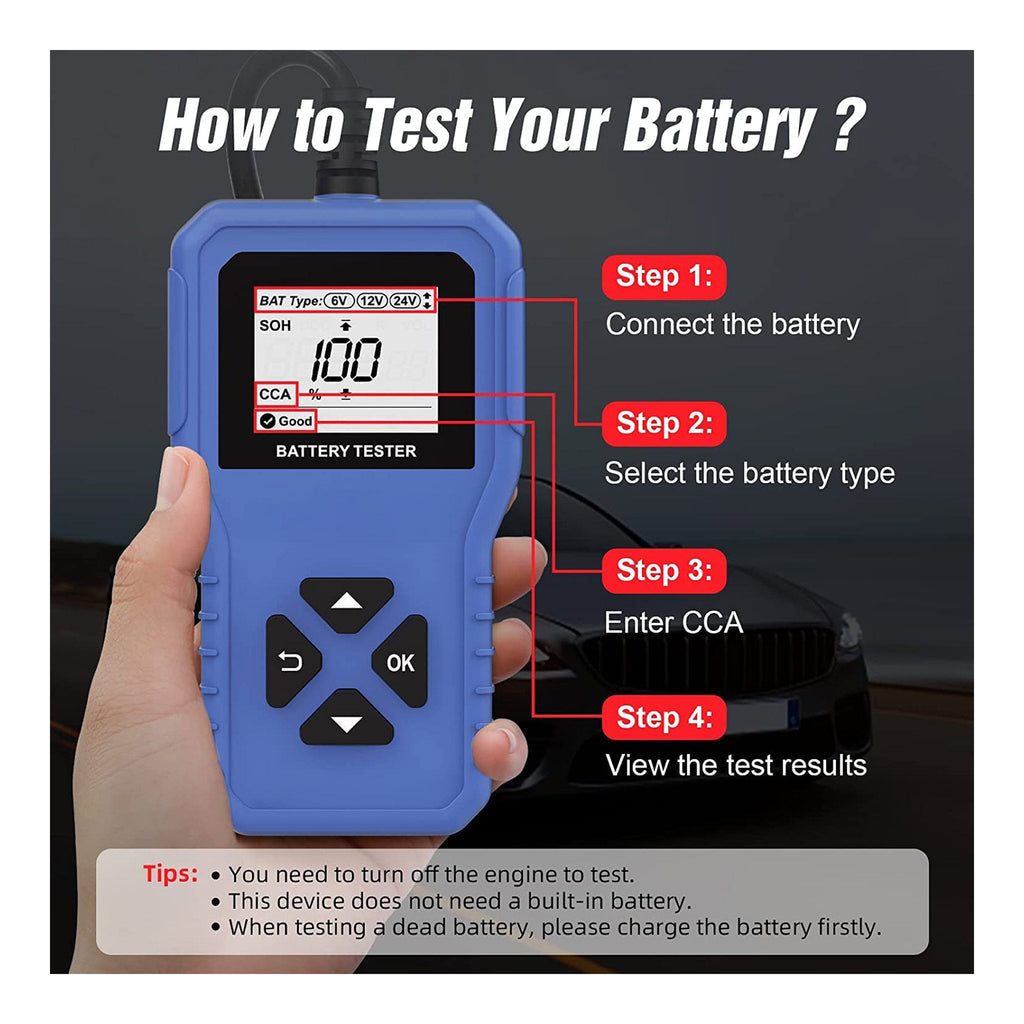 Altex Preferred MFG 3-in-1 6V/12V/24V Digital Battery Tester Analyzer