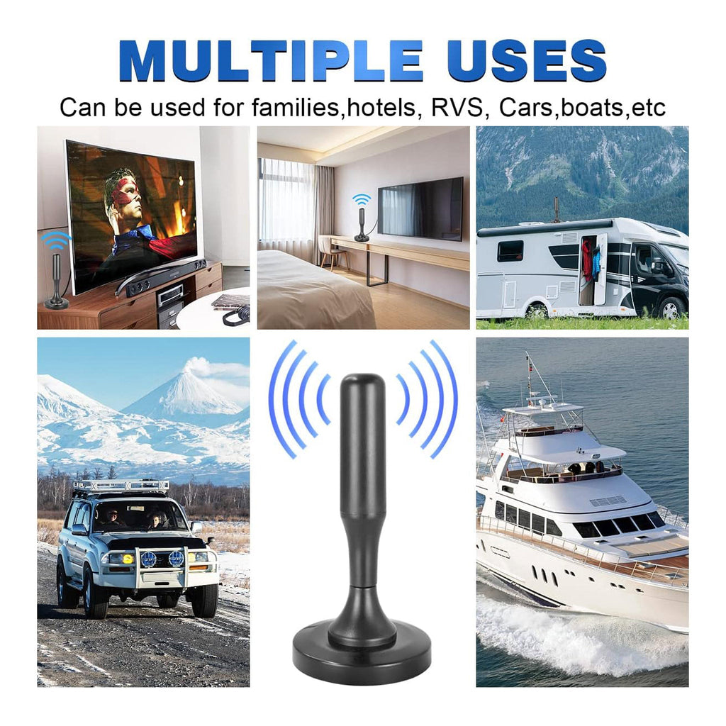 Altex Preferred MFG 4K 1080p Indoor Long Range Reception HDTV 360° Antenna with Strong Magnetic Base - 10ft Cable