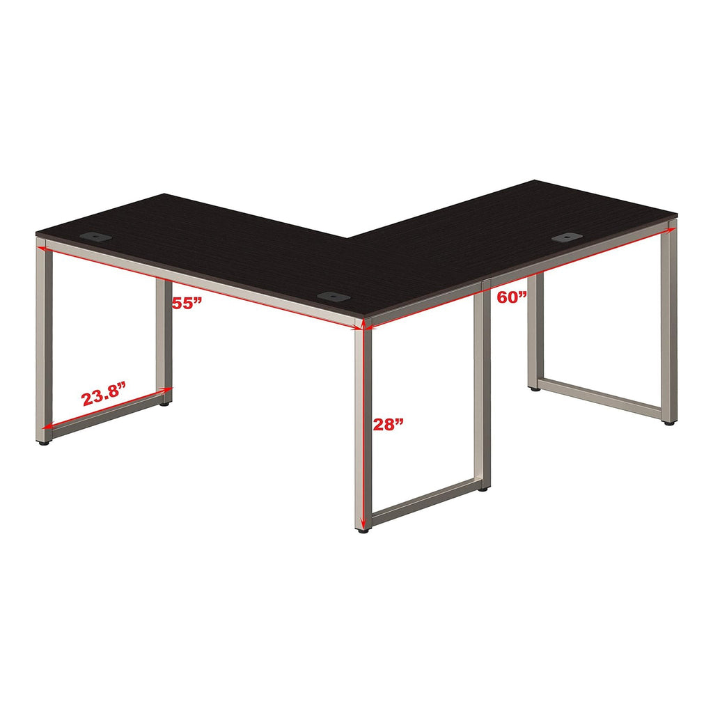 Altex Preferred MFG 55" x 60" L-Shaped Corner Desk for Home or Office - Dark Brown