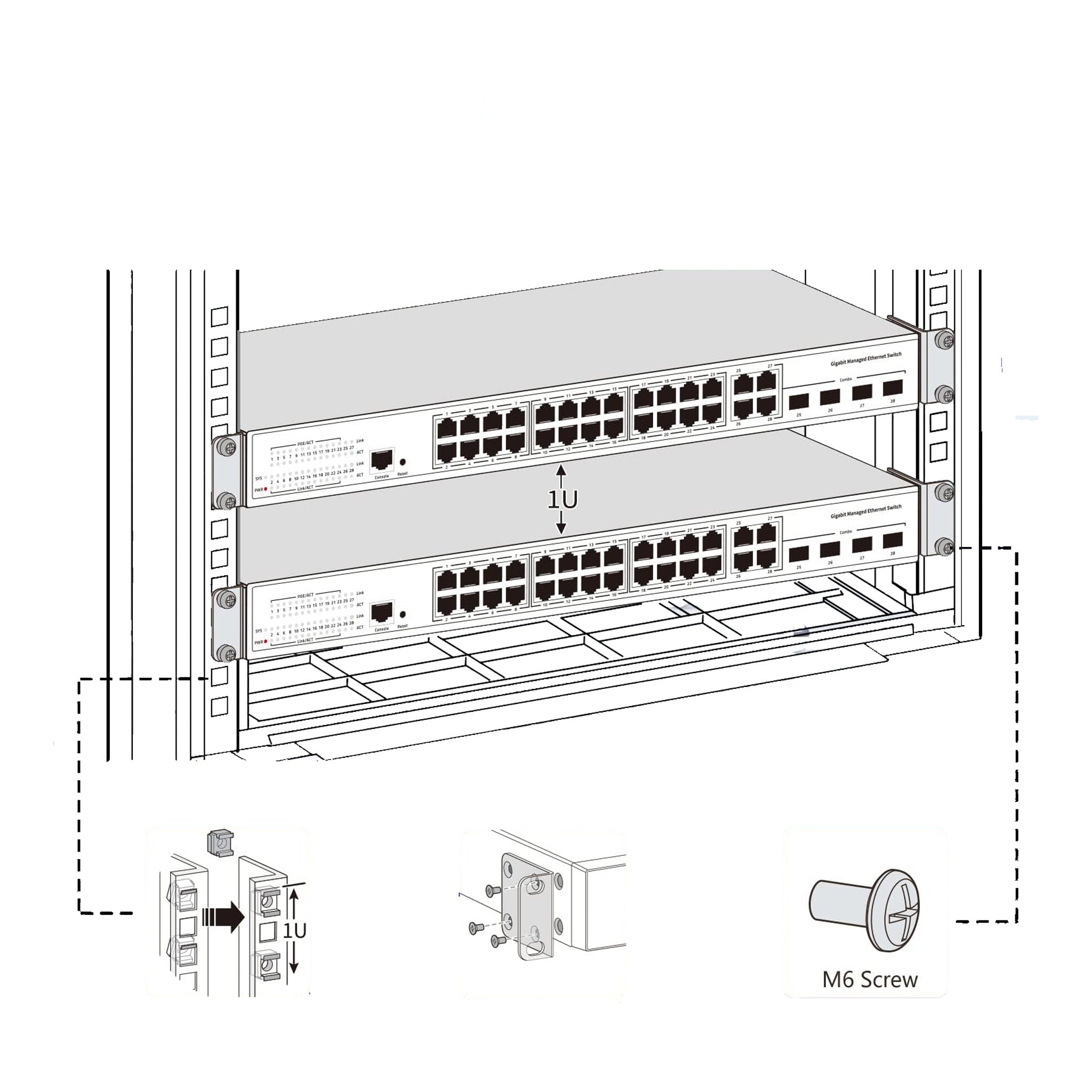 Altex Preferred MFG RM-KIT-SWITCH 19" Universal Adjustable Rack Ears Rack Mount Kit