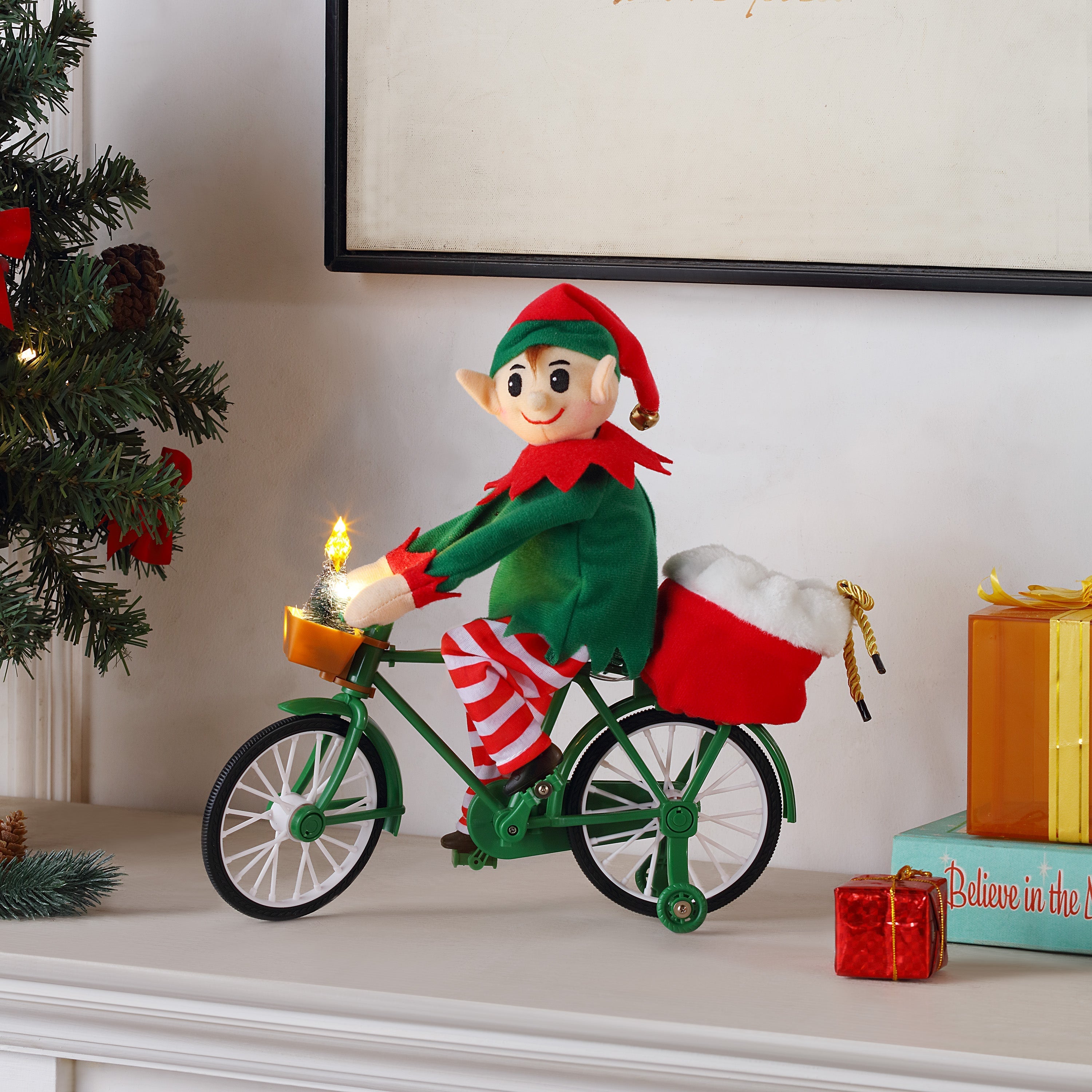 11 in. Animated Cycling Elf