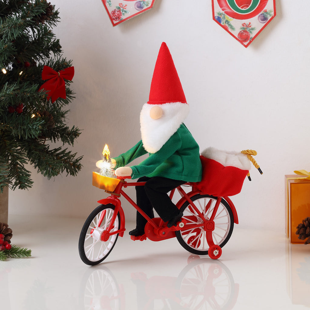 11 in. Animated Cycling Gnome
