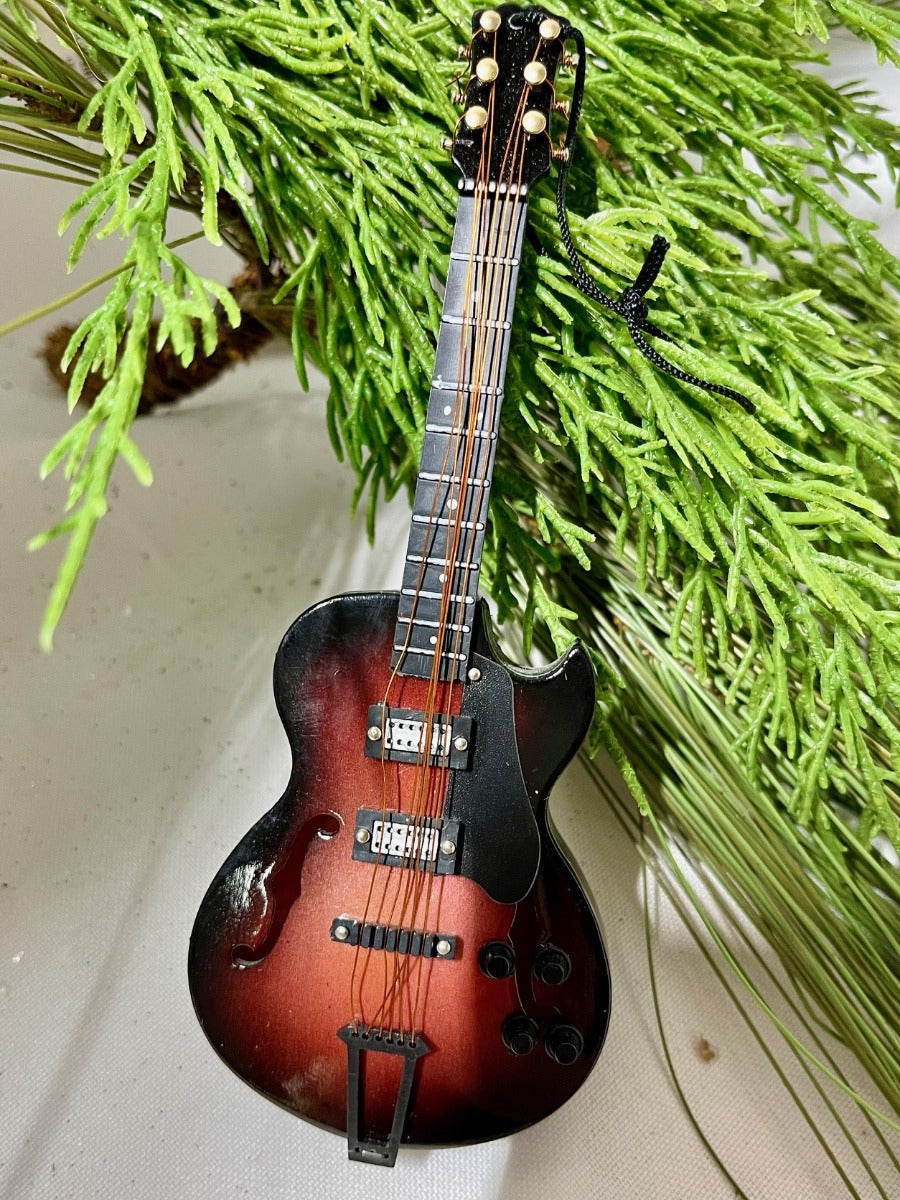 Dark Brown Archtop Hollowbody Guitar Ornament