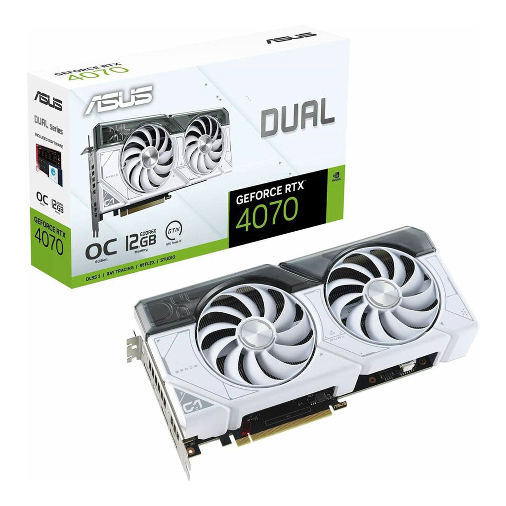 ASUS DUAL-RTX4070-O12G-WHITE NVIDIA GeForce RTX 4070 White OC Edition Graphic Card - 12GB GDDR6X