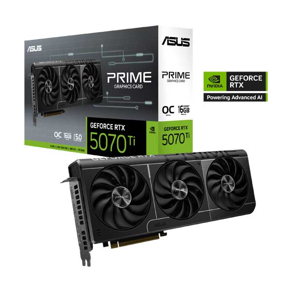 ASUS Prime GeForce RTX 5070 Ti 16GB GDDR7 OC Edition Graphic Card (PRIME-RTX5070TI-O16G)