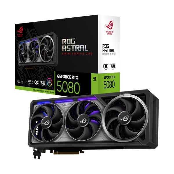 ASUS ROG Astral NVIDIA GeForce RTX 5080 OC 16GB Gaming Graphics Card (ROG-ASTRAL-RTX5080-O16G-G)