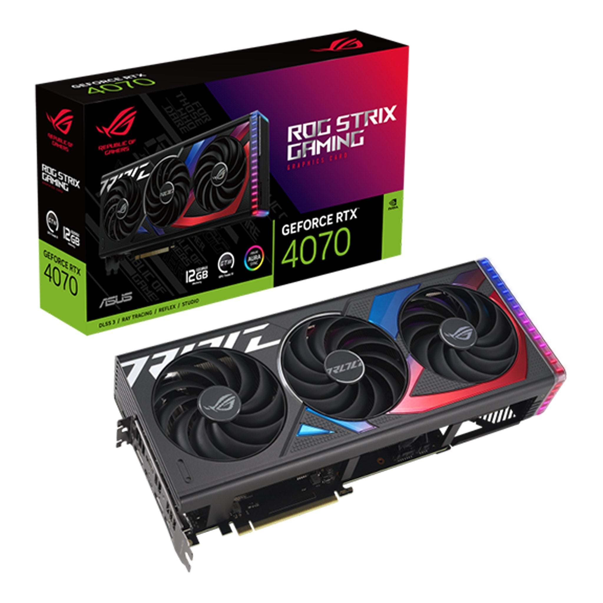 ASUS ROG-STRIX-RTX4070-12G-GAMING ROG Strix GeForce RTX 4070 12GB GDDR6X Graphics Card