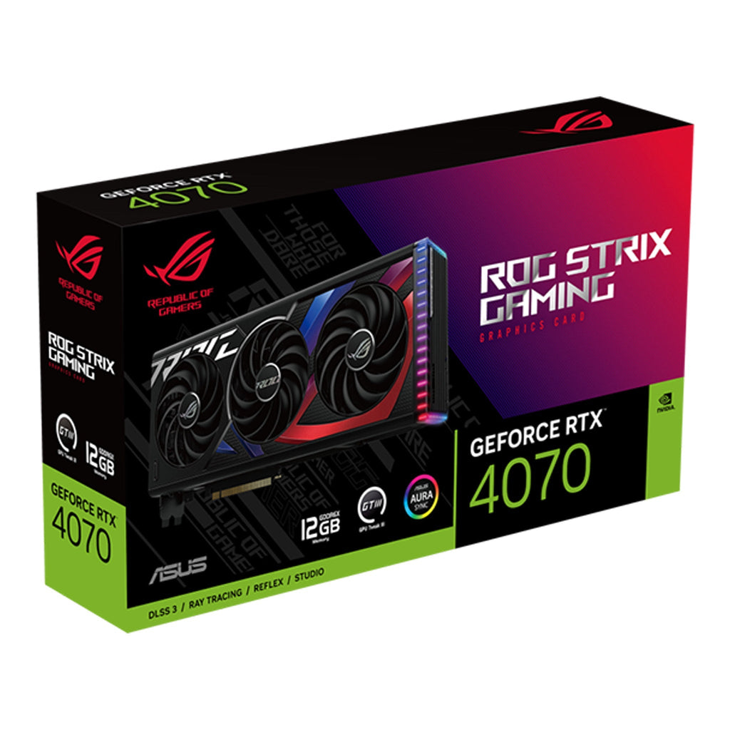 ASUS ROG-STRIX-RTX4070-12G-GAMING ROG Strix GeForce RTX 4070 12GB GDDR6X Graphics Card