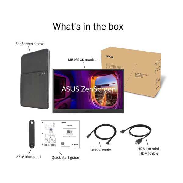 ASUS ZenScreen 15.6" FHD Portable Monitor (MB169CK)