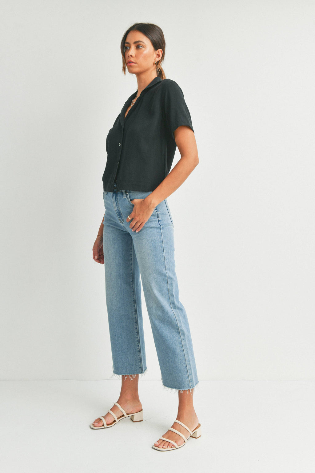 Slim Wide Leg Medium Wash Jean