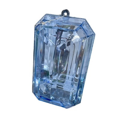8" Acrylic Emerald Cut Jewel Ornament - Blue