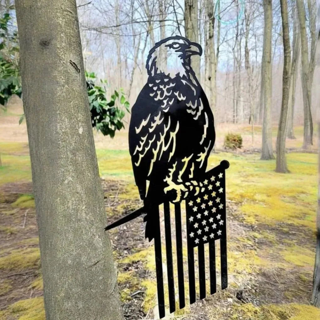 4th Of July Patrioti Metal Eagle Flag Tree Stake