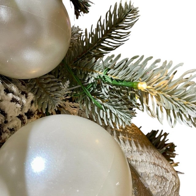 24" Christmas Decorated Wreath - Castle Peak with Battery Operated Lights