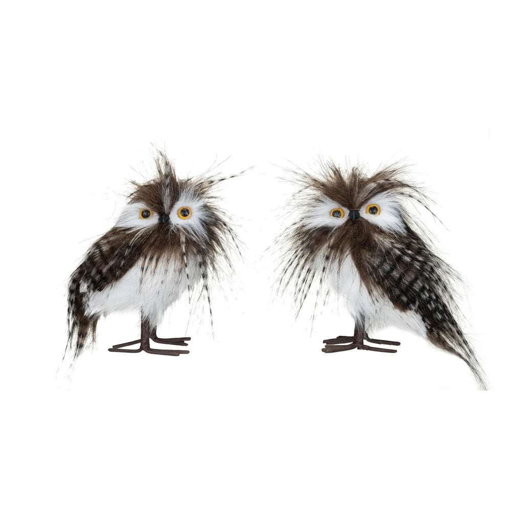 Faux Fur + Feather Owl