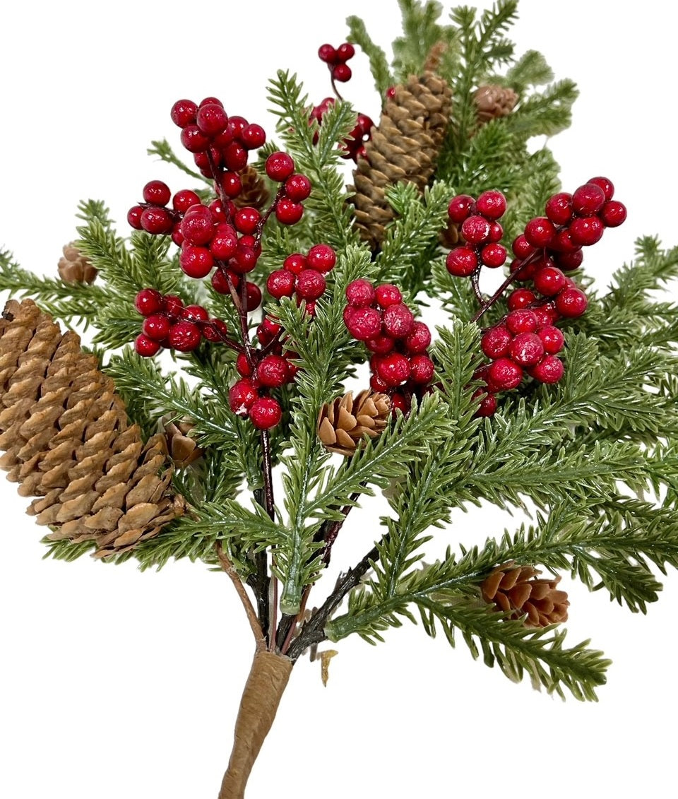 3 Greens with Cones & Berries