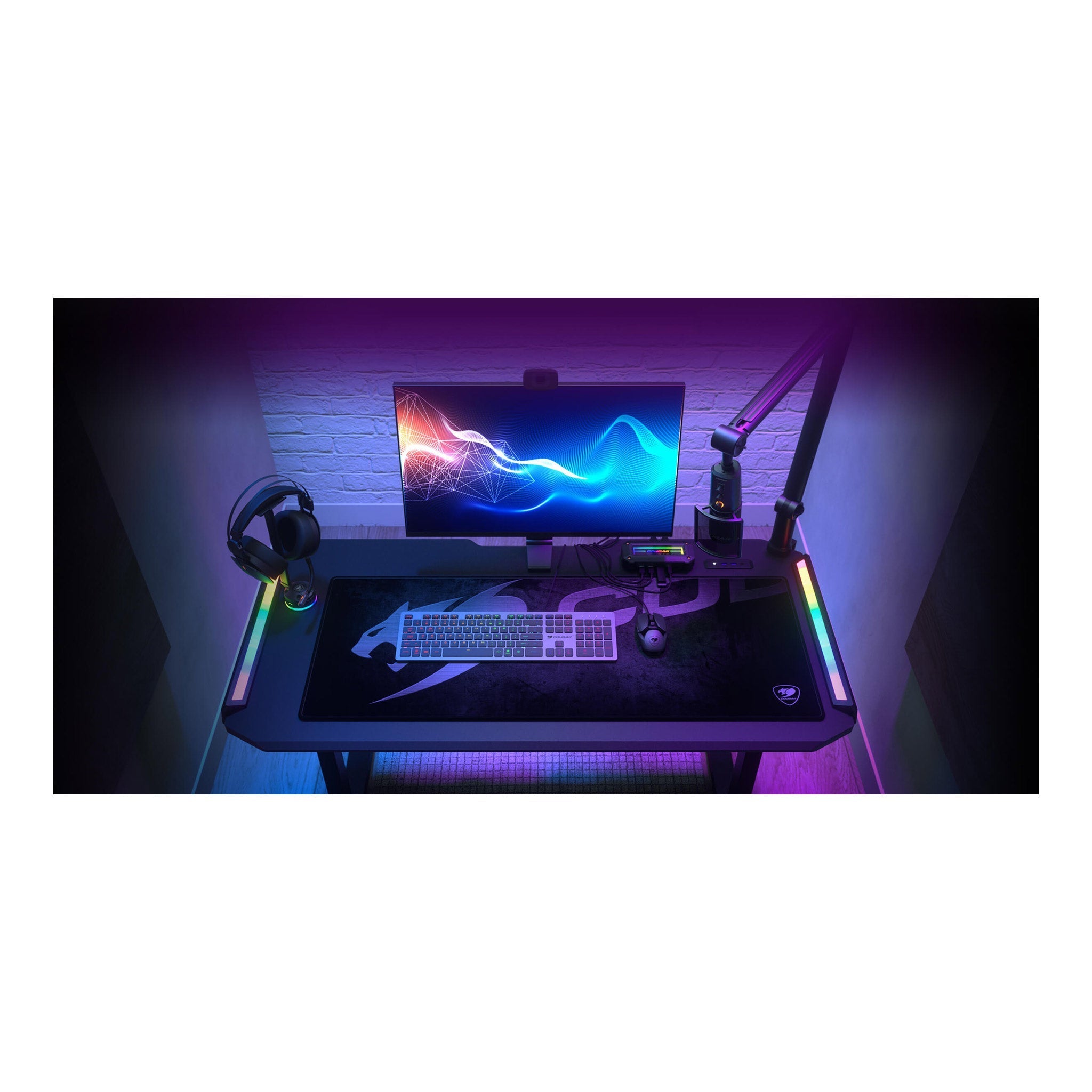 Cougar DEIMUS 120 Gaming Desk with RGB LED Lighting