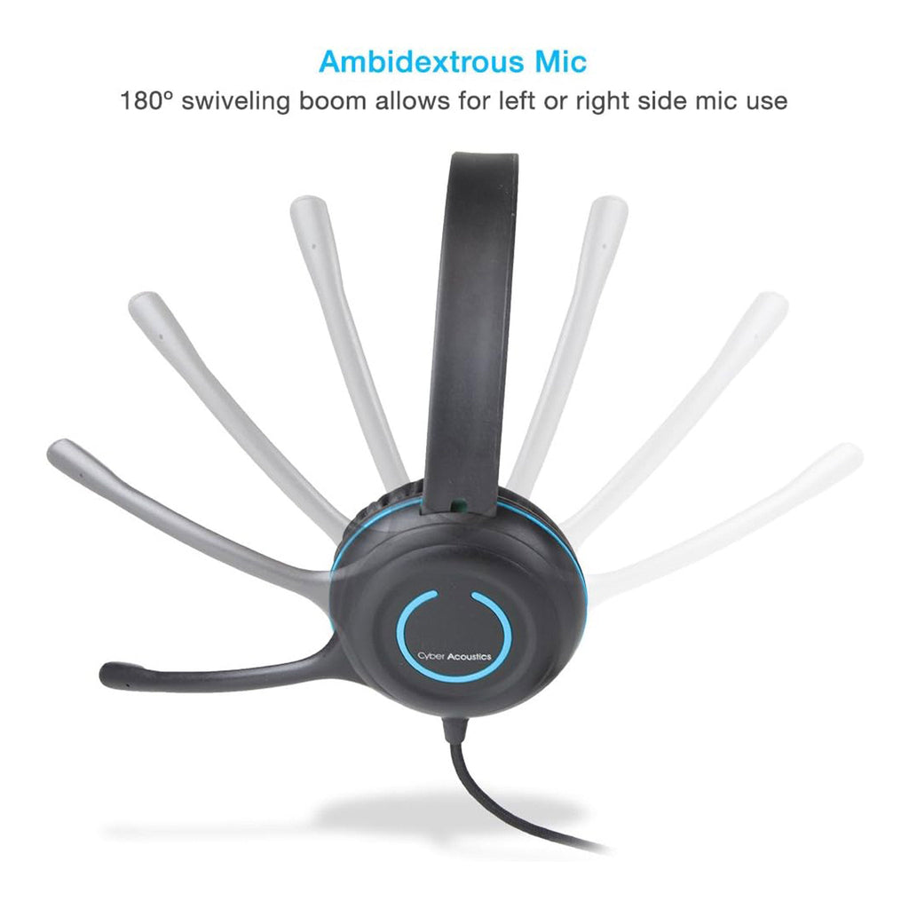 Cyber Acoustics AC-5008 USB Stereo Headset - Black