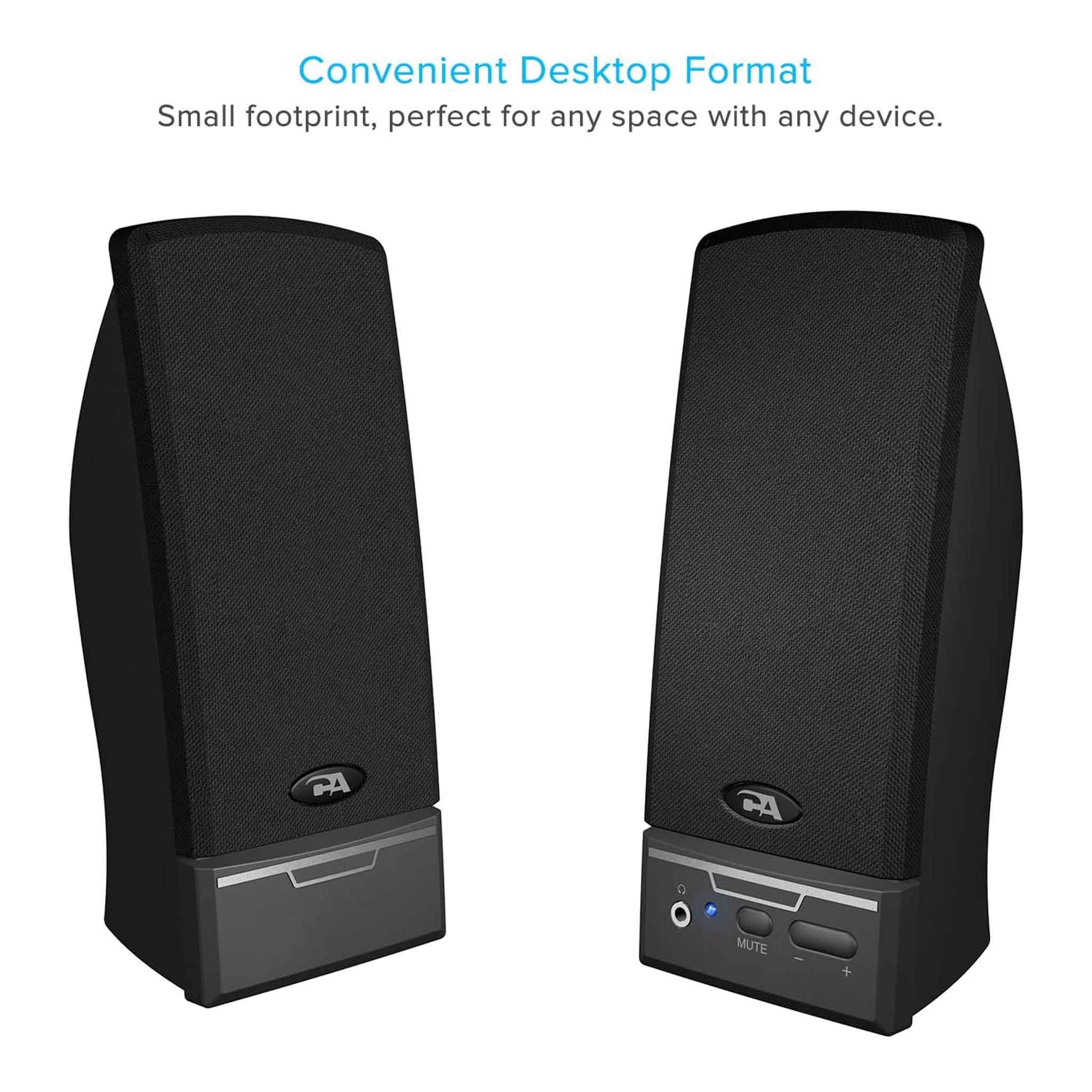 Cyber Acoustics CA-2014USB USB 2.0 Stereo Desktop Speakers - Black