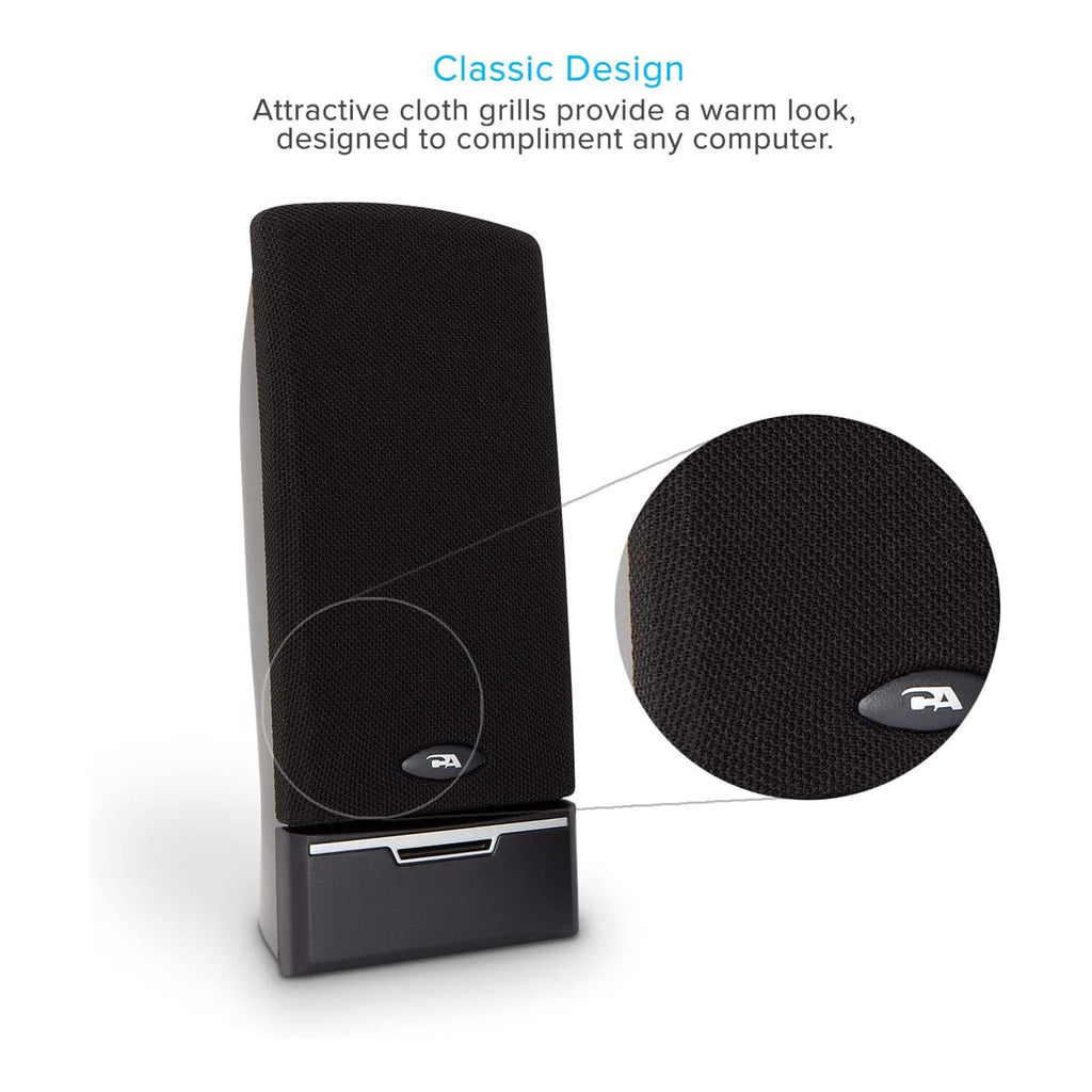 Cyber Acoustics CA-2014USB USB 2.0 Stereo Desktop Speakers - Black