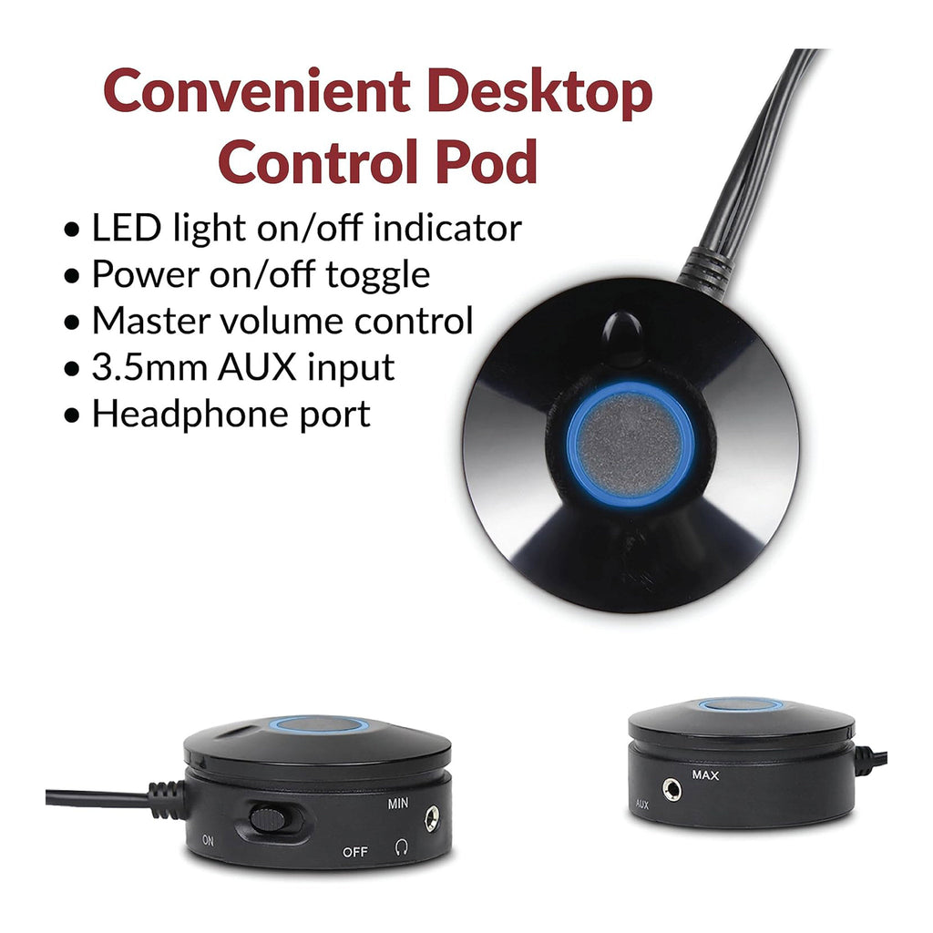 Cyber Acoustics CA-3090 2.1 Powered Speaker System with Control Pod - 18W - Black