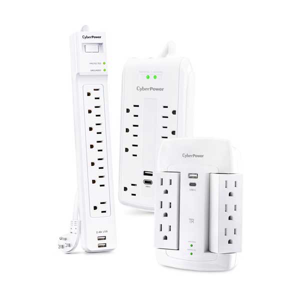 CyberPower 6/7/8 Outlet Surge Protector Multi-Pack (MP1058SSW)
