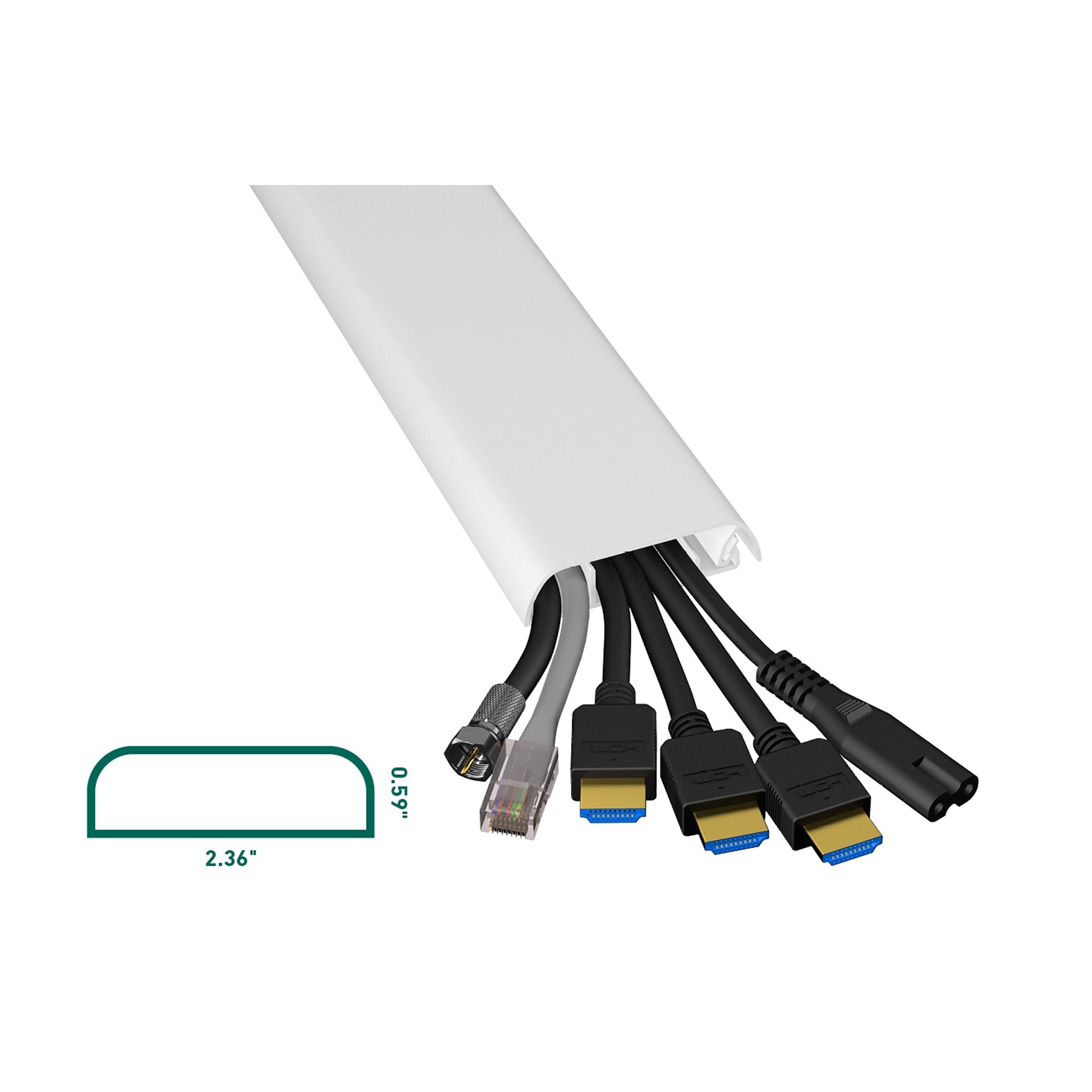 D-Line US/1D6015W 39" Click-Lock TV Raceway Duct - White