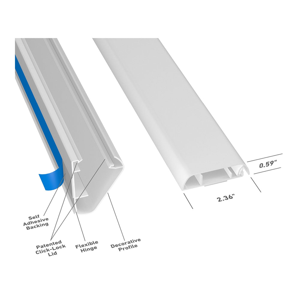 D-Line US/1D6015W 39" Click-Lock TV Raceway Duct - White