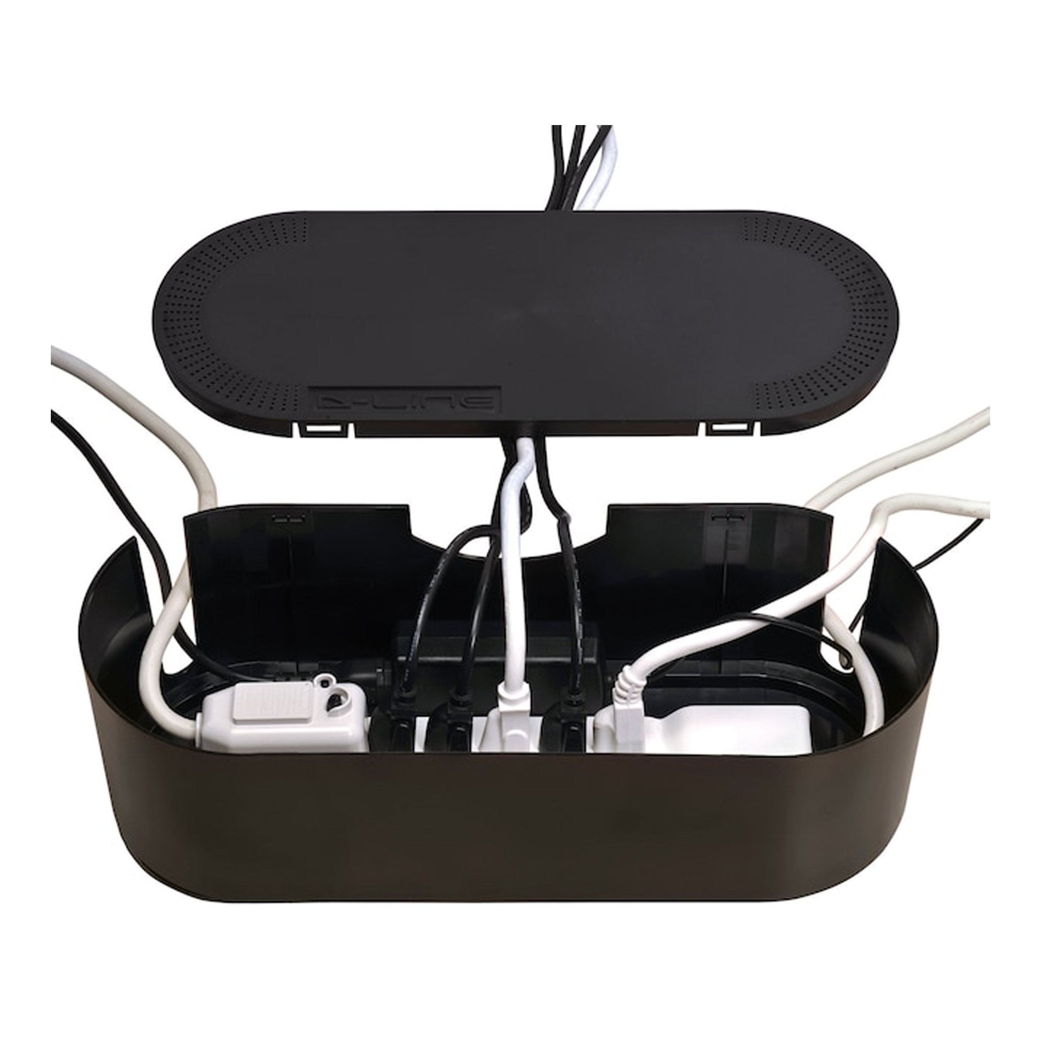 D-Line US/COBLGEB Large Cable Organizer Box - Black