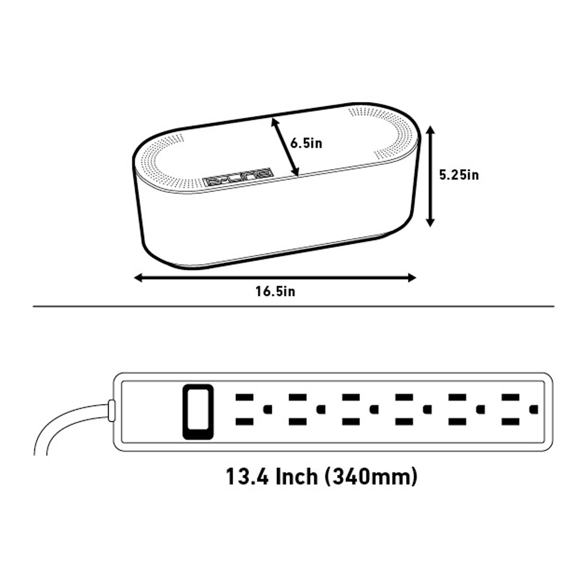 D-Line US/COBLGEW Large Cable Organizer Box - White