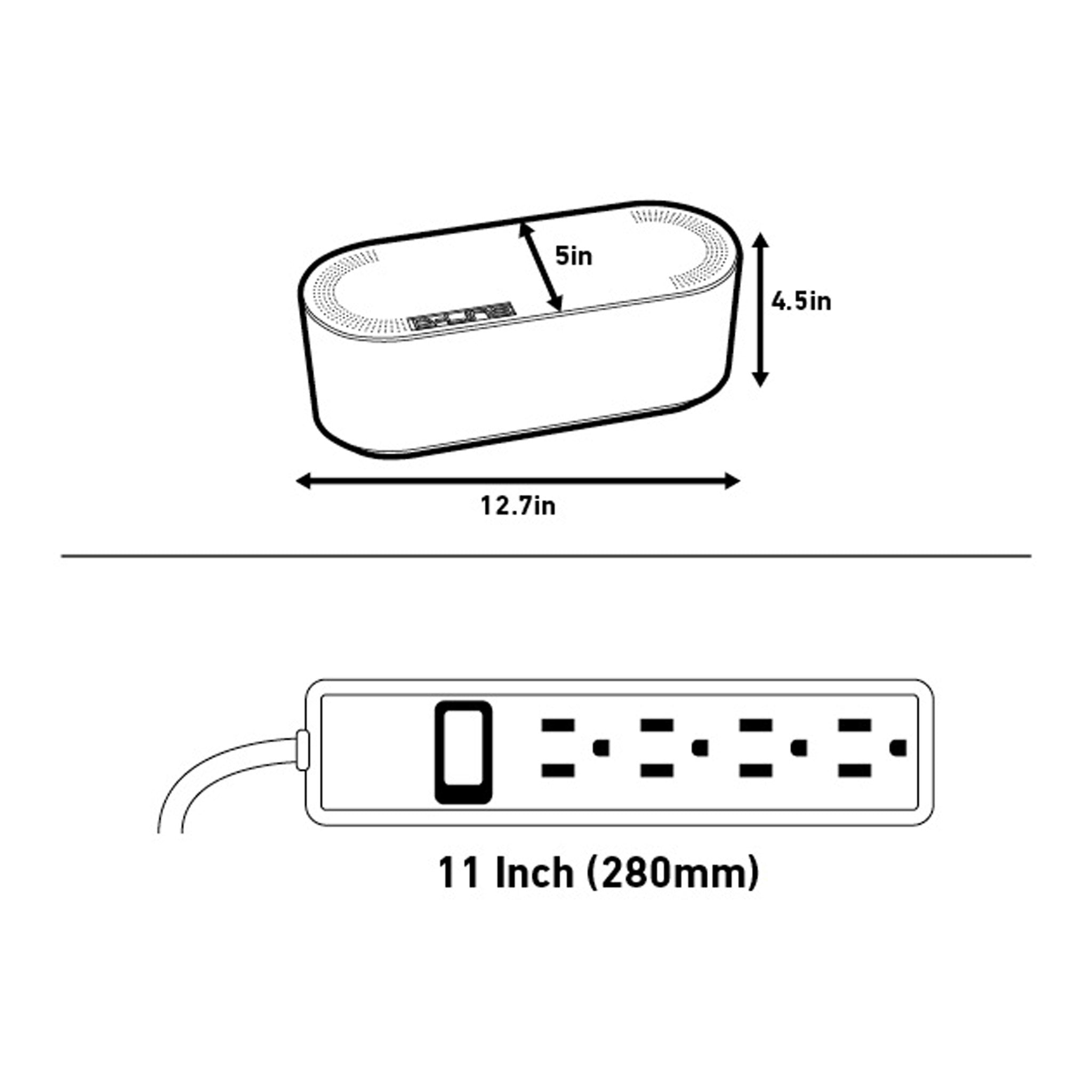 D-Line US/COBSMLW Small Cable Organizer Box - White