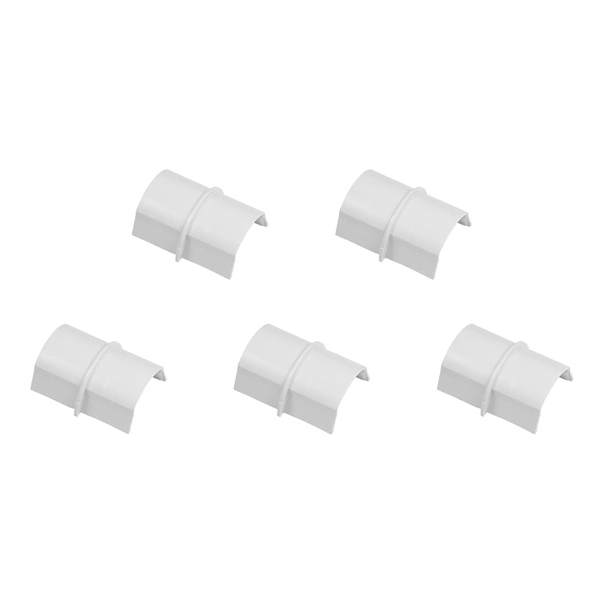 D-Line US/CP3015W-5PK 5-Pack Connector Coupler Mini Cable Raceway Accessory - White