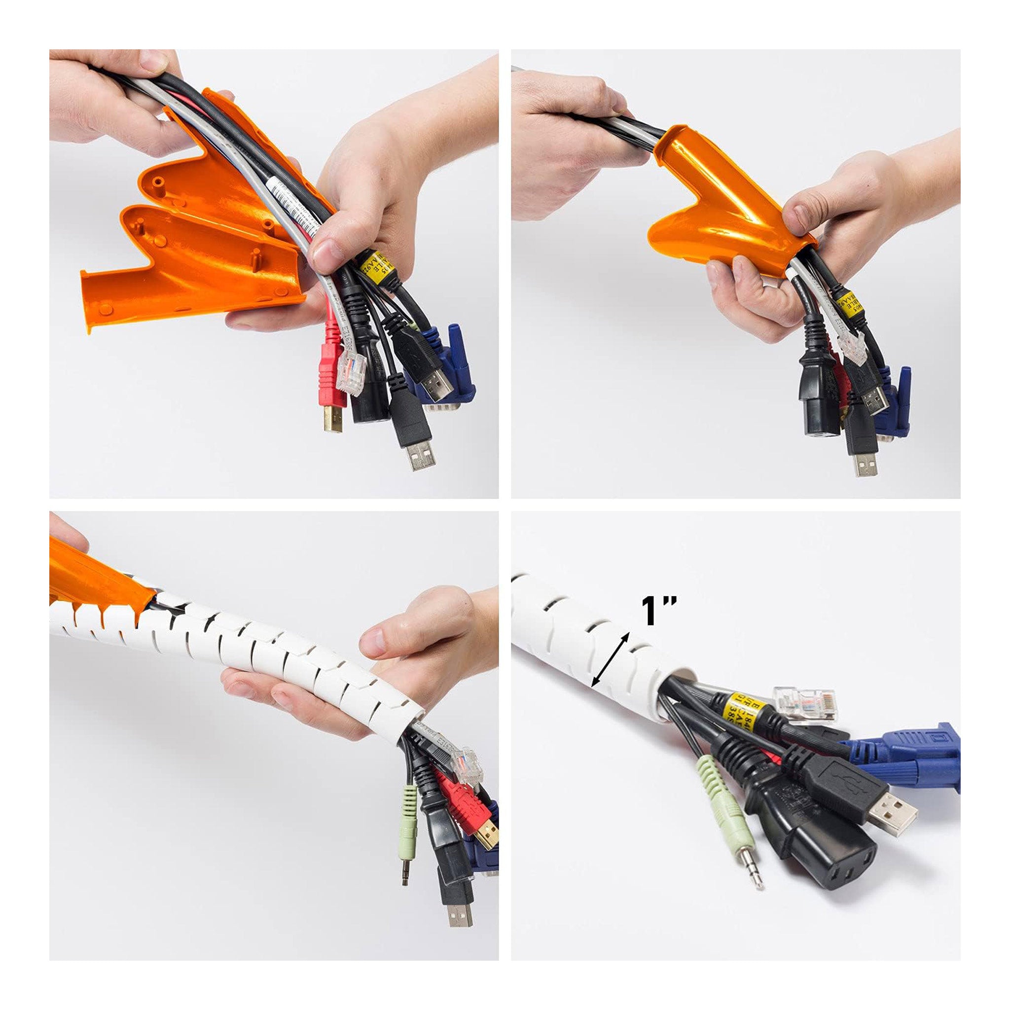 D-Line US/CZ252.5W 8.2ft 1" Cable Zipper - White