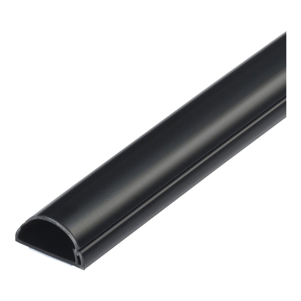 D-Line US/D23015B 6ft Self-Adhesive Half Round Mini Cable Raceway - Black