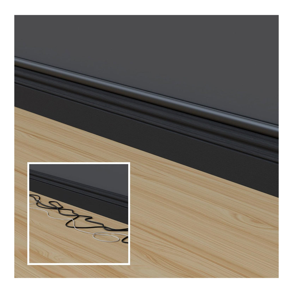 D-Line US/D23015B 6ft Self-Adhesive Half Round Mini Cable Raceway - Black